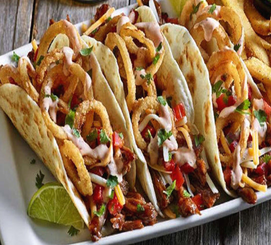 Jerk Chicken Tacos (3 8" HUGE Tacos )