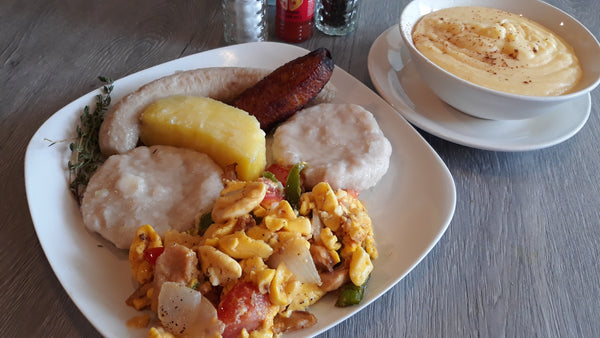 Ackee & Salt Cod Fish w/ Food & Cornmeal Porridge (SUNDAY BFAST ONLY 8am-12pm)